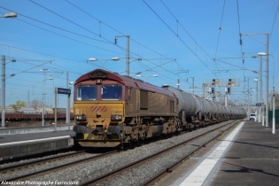 class 66064 et citernes Train fret ECR sur une relation Valenton-Clermont-FD avec en tête la 66064