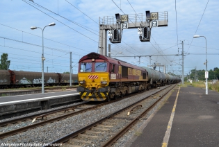 class 66202 ECR et citernes Train fret ECR sur une relation Valenton-Clermont-FD avec en tête la 66202