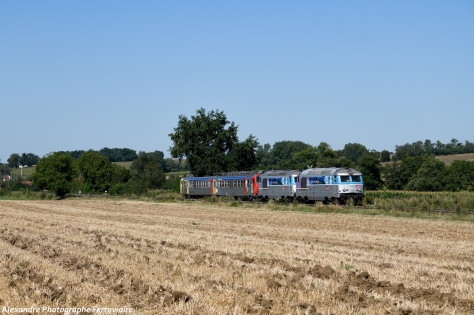 BB 67628/67616  Deux BB 67400 bien connu du secteur avec une Z 9518 en livrée Bourgogne. Depuis Nevers ce train aura son terminus Lyon Venissieux
