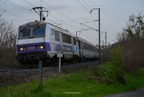 BB 26001 En Voyage Train n°5971 Paris Clermont avec la 26001 en tête